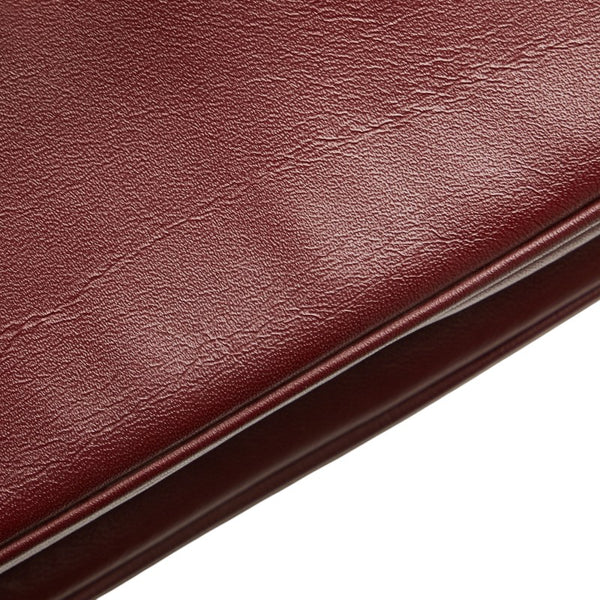 カルティエ マストライン 斜め掛け ショルダーバッグ ワインレッド ボルドー レザー レディース CARTIER 【中古】