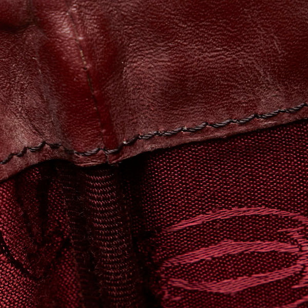 カルティエ マストライン 斜め掛け ショルダーバッグ ワインレッド ボルドー レザー レディース CARTIER 【中古】