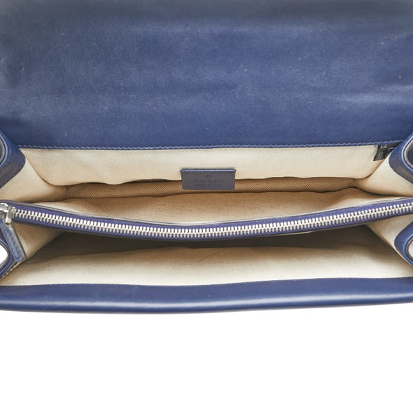 グッチ デュオニソス ビー ラインストーン チェーン ショルダーバッグ ハンドバッグ 403348 レッド ホワイト ネイビー レザー レディース GUCCI 【中古】