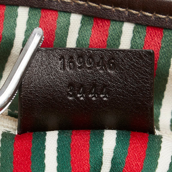 グッチ GGキャンバス ニューブリット トートバッグ 169946 ベージュ ブラウン キャンバス レザー レディース GUCCI 【中古】