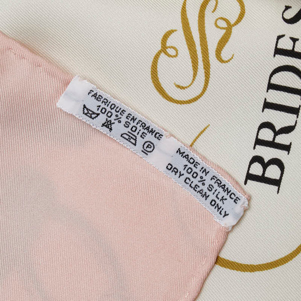 エルメス カレ90 BRIDES de GALA 式典用馬勒 スカーフ ピンク マルチカラー シルク レディース HERMES 【中古】