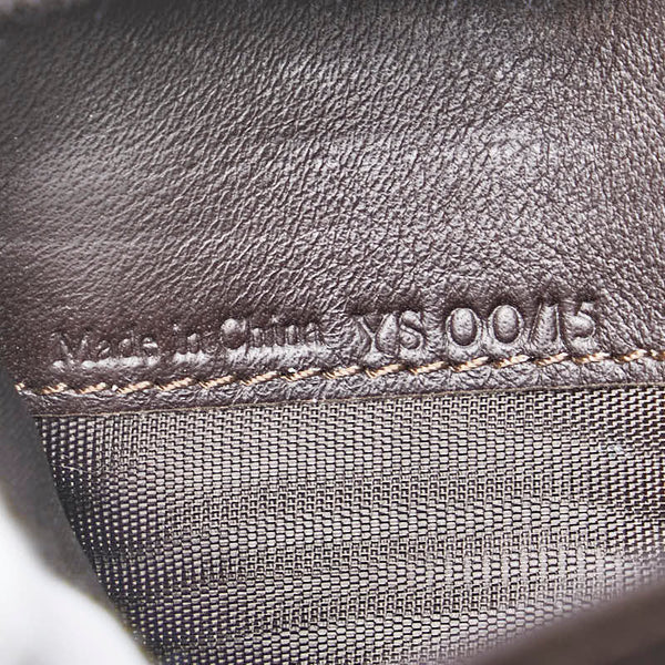 セリーヌ マカダム ラウンドファスナー 長財布 ベージュ ブラウン キャンバス レザー レディース CELINE 【中古】