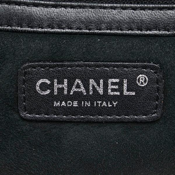 シャネル チョコバー ココマーク チェーン ショルダーバッグ ブラック ムートン スウェード レディース CHANEL 【中古】