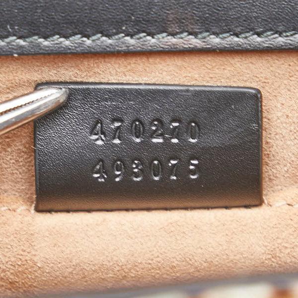 グッチ シェリーライン シルヴィ レオパード ミニ ハンドバッグ ショルダーバッグ 2WAY 470270  ベージュ ブラウン ハラコ レザー レディース GUCCI 【中古】