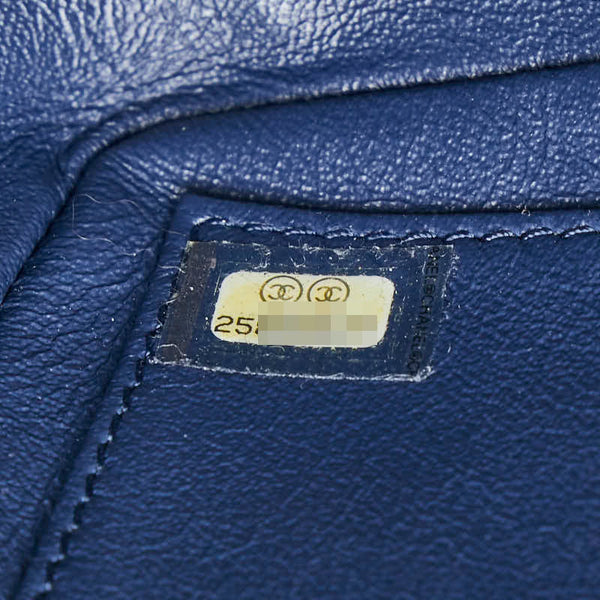 シャネル CCフィリグリー ココマーク パイソン型押し チェーン ショルダーバッグ ネイビー ツイード レザー レディース CHANEL 【中古】