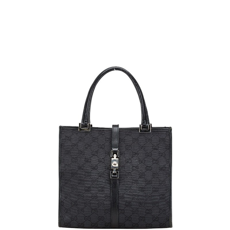 グッチ GGキャンバス ジャッキー トートバッグ 002.1065 ブラック キャンバス レザー レディース GUCCI 【中古】