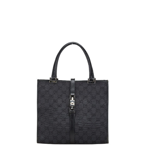 グッチ GGキャンバス ジャッキー トートバッグ 002.1065 ブラック キャンバス レザー レディース GUCCI 【中古】