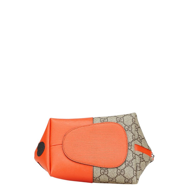 グッチ GGスプリーム チルドレン ハンドバッグ 410804 ベージュ オレンジ PVC レザー レディース GUCCI 【中古】