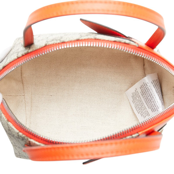 グッチ GGスプリーム チルドレン ハンドバッグ 410804 ベージュ オレンジ PVC レザー レディース GUCCI 【中古】