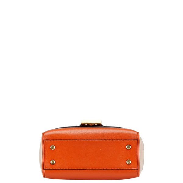 トッズ T タイムレス ハンドバッグ ショルダーバッグ 2WAY オレンジ ブラック ベージュ レザー レディース TOD’S 【中古】