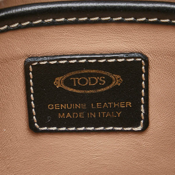 トッズ T タイムレス ハンドバッグ ショルダーバッグ 2WAY オレンジ ブラック ベージュ レザー レディース TOD’S 【中古】