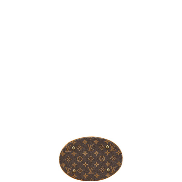 ルイ ヴィトン モノグラム プチ バケットPM トートバッグ ショルダーバッグ M42238 ブラウン PVC レザー レディース LOUIS VUITTON 【中古】