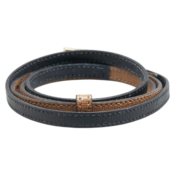 フェンディ FF金具 ブレスレット ブラウン ブラック レザー レディース FENDI 【中古】
