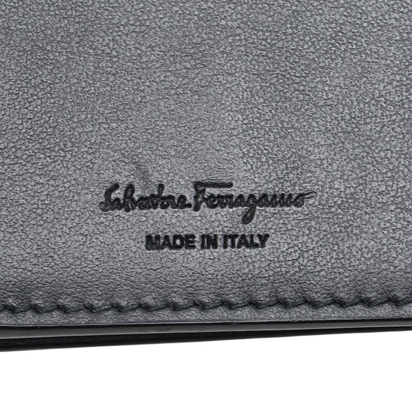 サルヴァトーレフェラガモ ダブルガンチーニ 長財布 ブラック レザー メンズ Salvatore Ferragamo 【中古】