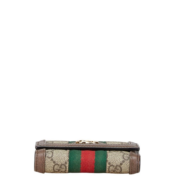 グッチ GGスプリーム オフィディア 三つ折り財布 523174 ブラウン PVC レザー レディース GUCCI 【中古】