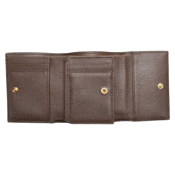 グッチ GGスプリーム オフィディア 三つ折り財布 523174 ブラウン PVC レザー レディース GUCCI 【中古】