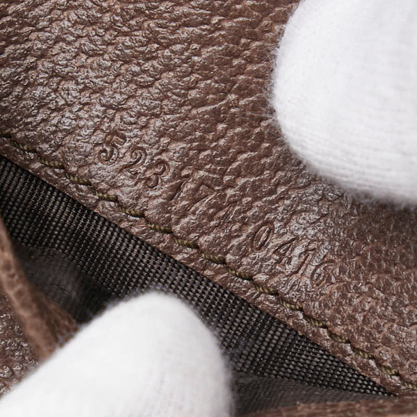 グッチ GGスプリーム オフィディア 三つ折り財布 523174 ブラウン PVC レザー レディース GUCCI 【中古】