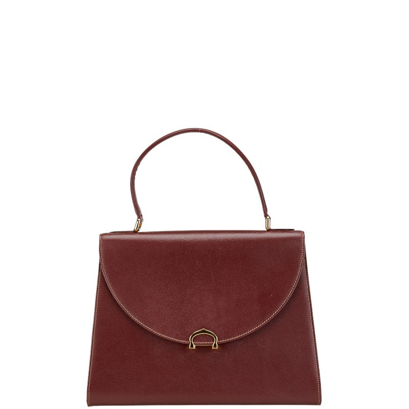 カルティエ マストライン ハンドバッグ ワインレッド レザー レディース CARTIER 【中古】