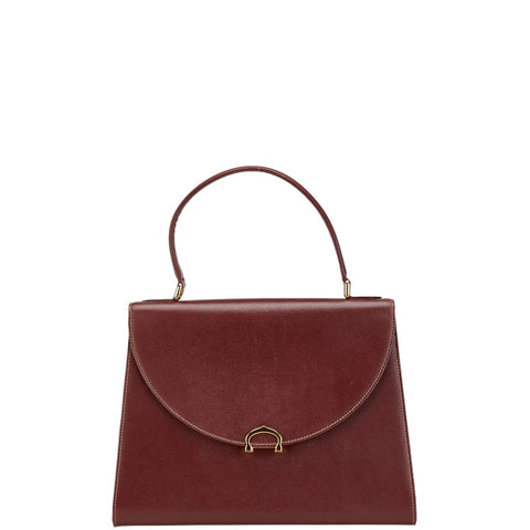 カルティエ マストライン ハンドバッグ ワインレッド レザー レディース CARTIER 【中古】