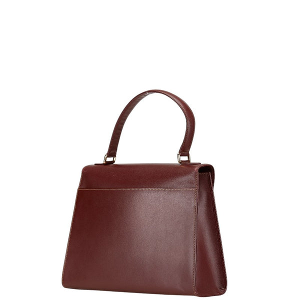 カルティエ マストライン ハンドバッグ ワインレッド レザー レディース CARTIER 【中古】