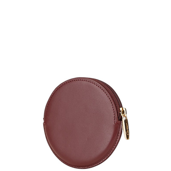 カルティエ マストライン コインケース 小銭入れ ワインレッド レザー レディース CARTIER 【中古】