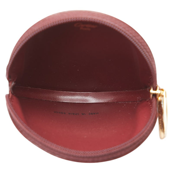 カルティエ マストライン コインケース 小銭入れ ワインレッド レザー レディース CARTIER 【中古】