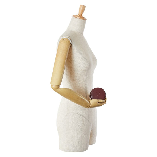 カルティエ マストライン コインケース 小銭入れ ワインレッド レザー レディース CARTIER 【中古】