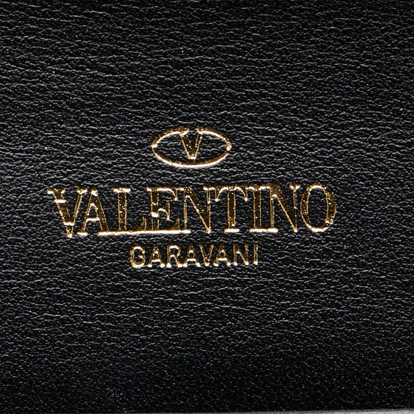 ヴァレンティノ ロックスタッズ 長財布 ブラック ゴールド レザー レディース VALENTINO 【中古】