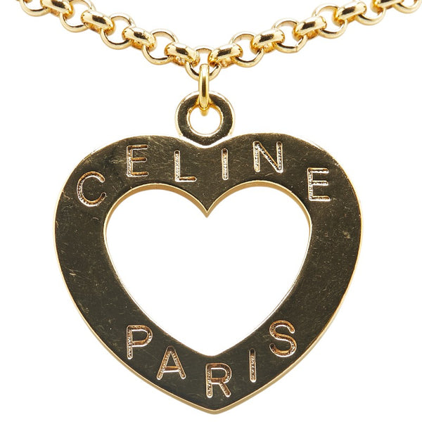 セリーヌ ハート モチーフ ネックレス ゴールド メッキ レディース CELINE 【中古】