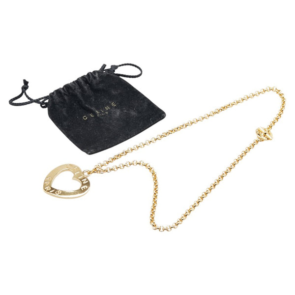 セリーヌ ハート モチーフ ネックレス ゴールド メッキ レディース CELINE 【中古】