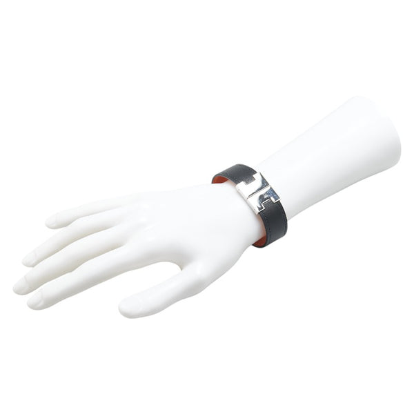 エルメス ルーリー リバーシブル ブレスレット ブラック ブラウン スイフト メタル レディース HERMES 【中古】