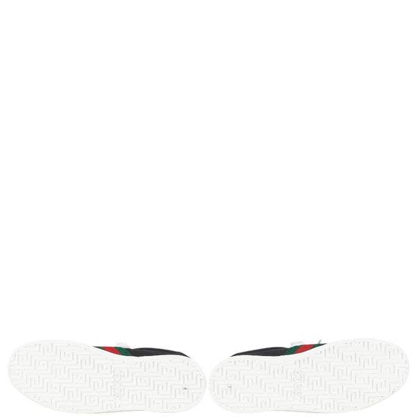 グッチ ACE エース シェル クロコ型押し スニーカー サイズ：8 800891 ブラック レッド ナイロン レザー メンズ GUCCI 【中古】