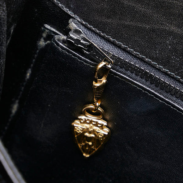 グッチ インターロッキングG 斜め掛け ショルダーバッグ ブラック レザー レディース GUCCI 【中古】