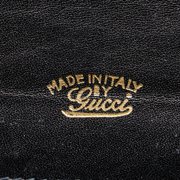 グッチ インターロッキングG 斜め掛け ショルダーバッグ ブラック レザー レディース GUCCI 【中古】