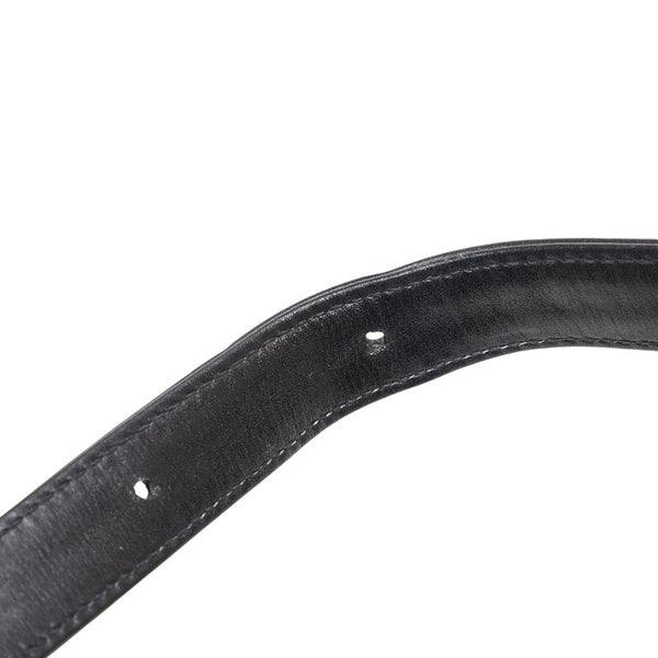 グッチ インターロッキングG 斜め掛け ショルダーバッグ ブラック レザー レディース GUCCI 【中古】