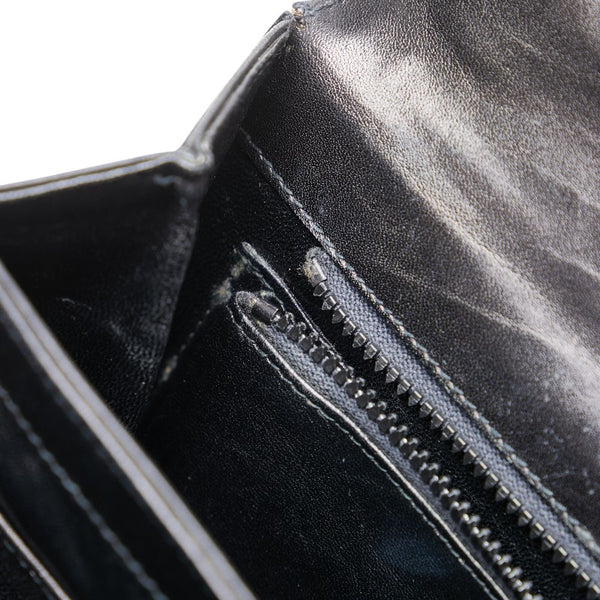 グッチ インターロッキングG 斜め掛け ショルダーバッグ ブラック レザー レディース GUCCI 【中古】