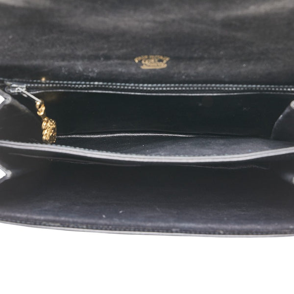 グッチ インターロッキングG 斜め掛け ショルダーバッグ ブラック レザー レディース GUCCI 【中古】