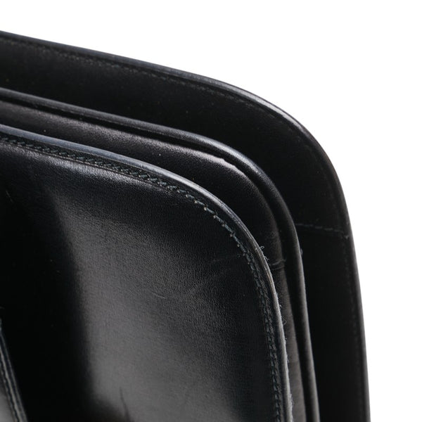 グッチ インターロッキングG 斜め掛け ショルダーバッグ ブラック レザー レディース GUCCI 【中古】