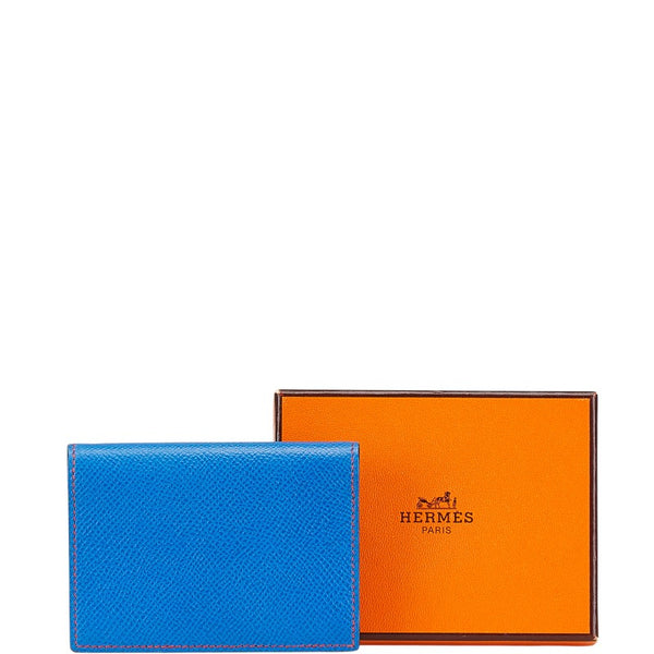 エルメス アジェンダ ミニ 手帳カバー ブルー系 ヴォーエプソン レディース HERMES 【中古】
