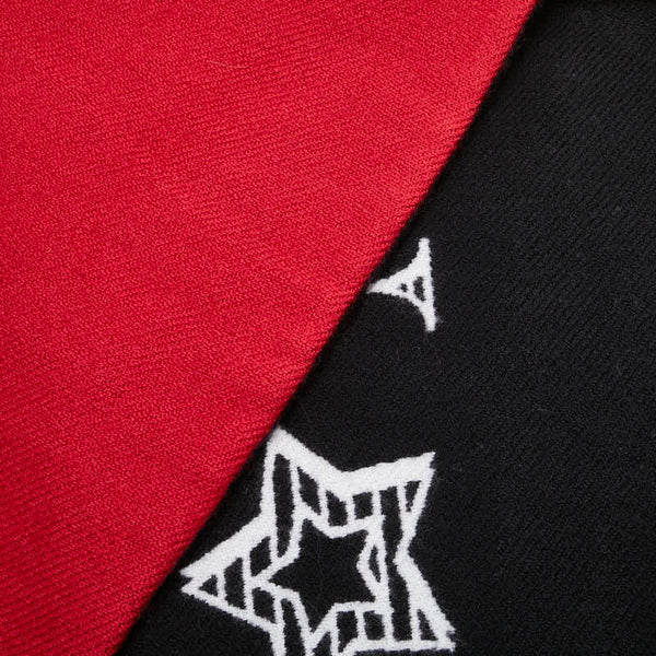 グッチ ロゴ リバーシブル マフラー レッド ウール レディース GUCCI 【中古】