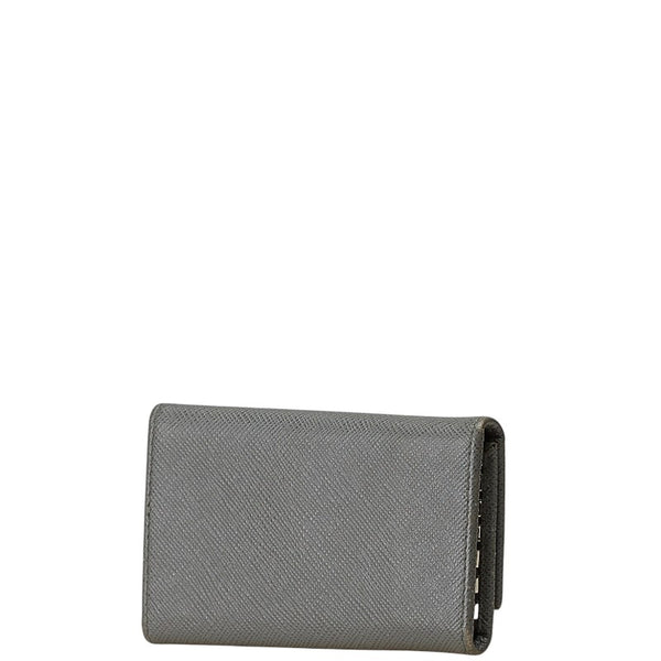 プラダ ロゴ 6連 キーケース 2PG222 グレー サフィアーノ レディース PRADA 【中古】