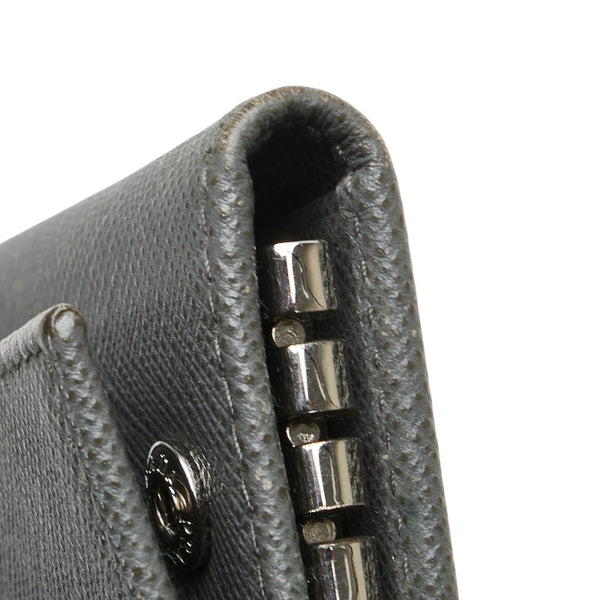 プラダ ロゴ 6連 キーケース 2PG222 グレー サフィアーノ レディース PRADA 【中古】