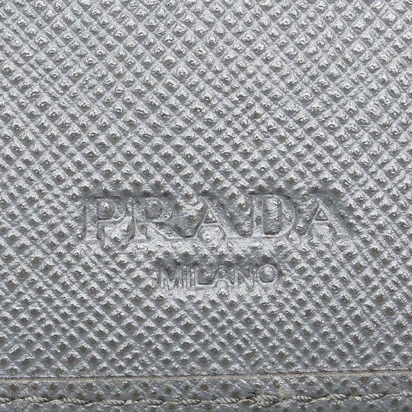 プラダ ロゴ 6連 キーケース 2PG222 グレー サフィアーノ レディース PRADA 【中古】