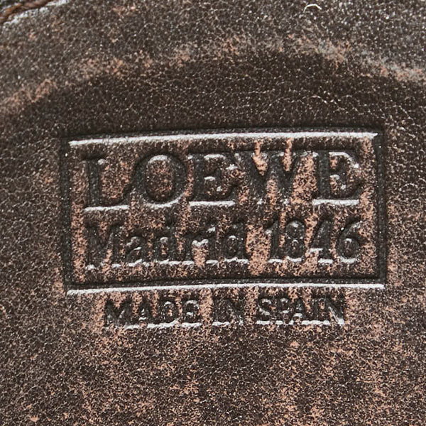 ロエベ ラウンド ツイスト金具 コインケース グリーン レザー レディース LOEWE 【中古】