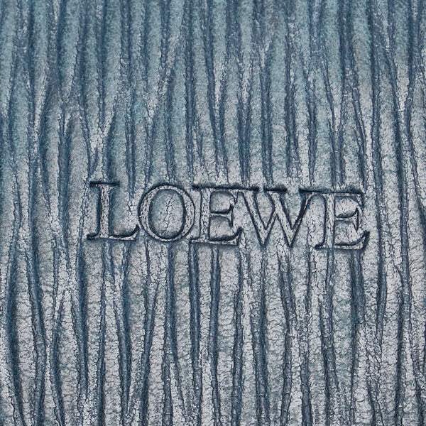 ロエベ ラウンド ツイスト金具 コインケース グリーン レザー レディース LOEWE 【中古】