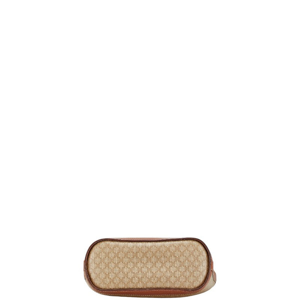 セリーヌ マカダム トートバッグ ハンドバッグ ベージュ ブラウン PVC レザー レディース CELINE 【中古】