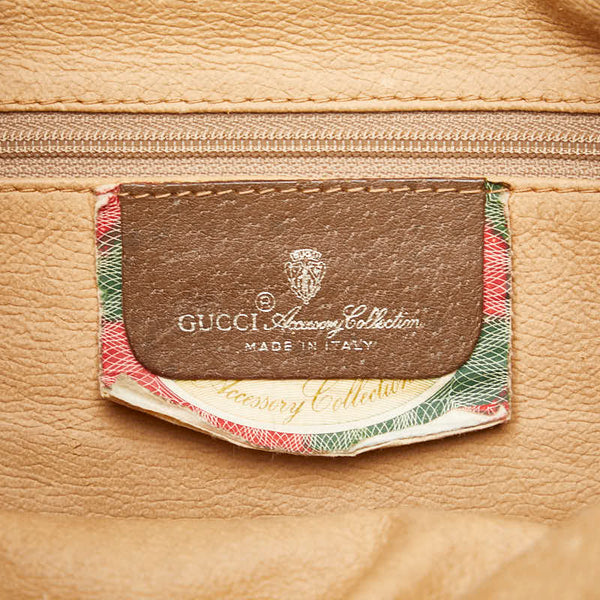 グッチ オールドグッチ GGスプリーム クラッチバッグ セカンドバッグ 89 02 075 ベージュ ブラウン PVC レザー メンズ GUCCI 【中古】