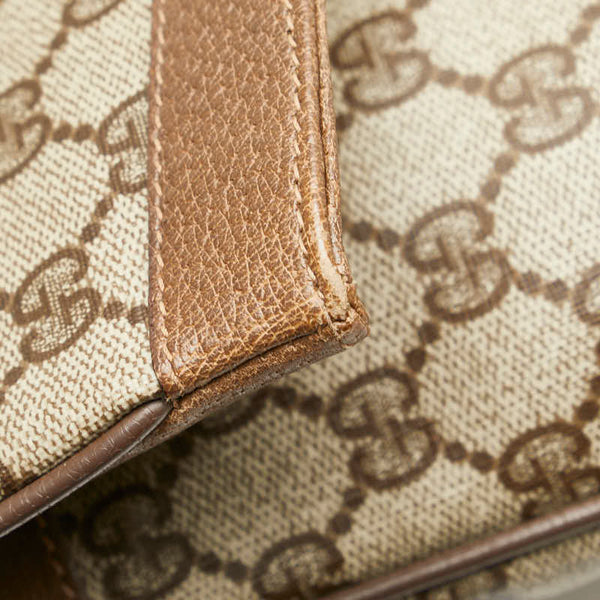 グッチ オールドグッチ GGスプリーム クラッチバッグ セカンドバッグ 89 02 075 ベージュ ブラウン PVC レザー メンズ GUCCI 【中古】