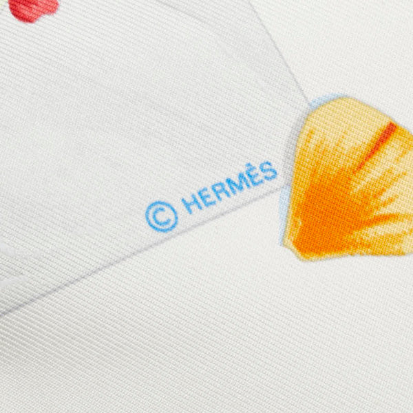 エルメス カレ90 Des fleurs pour le dire 花の手紙 スカーフ ライトブルー マルチカラー シルク レディース HERMES 【中古】