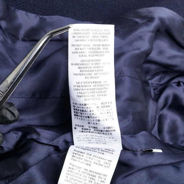 グッチ タイガーキャットボタン ノーカラージャケット ジップアップ サイズ：44 545460 ネイビー レッド ウール ナイロン レディース GUCCI 【中古】